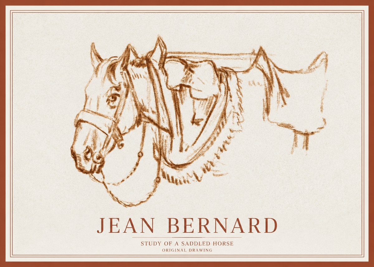 Jean Bernard Study of a Horse VII No3 - Plakat