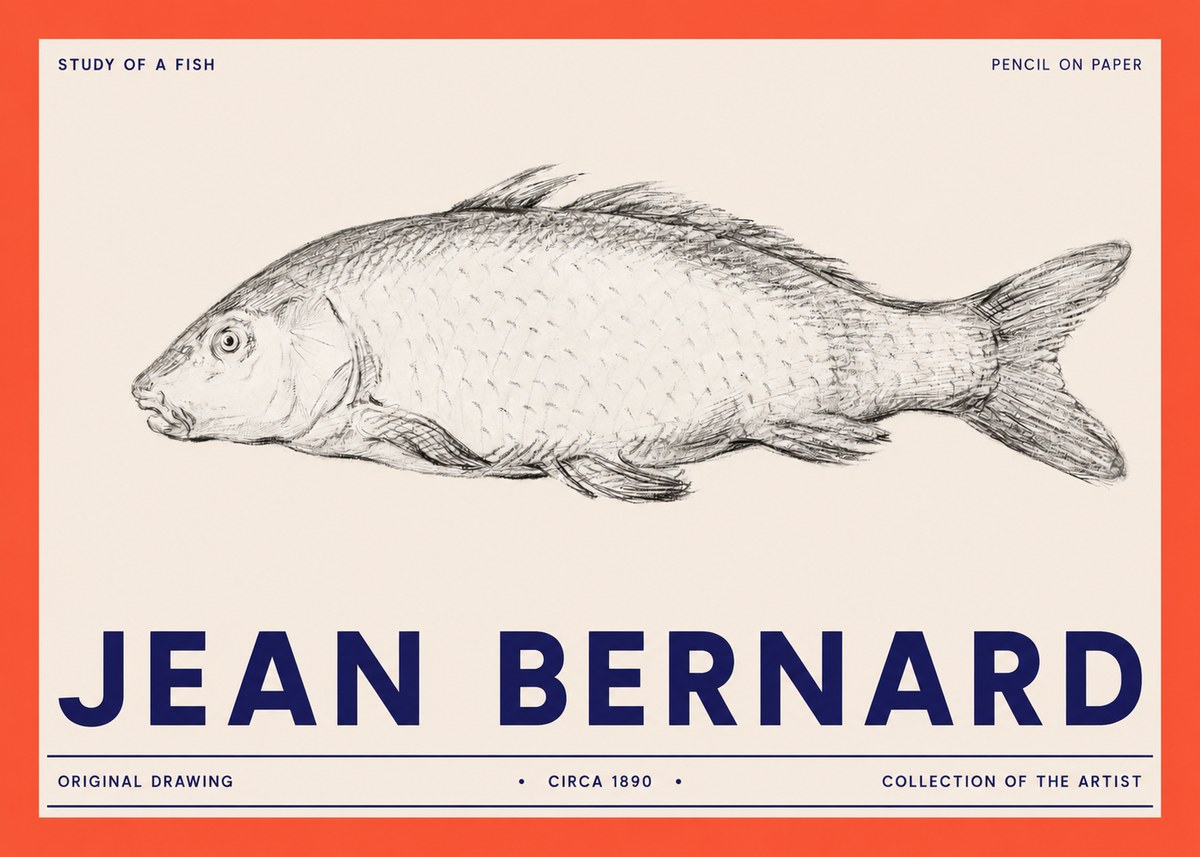 Jean Bernard Study of a Fish III No2 - Plakat