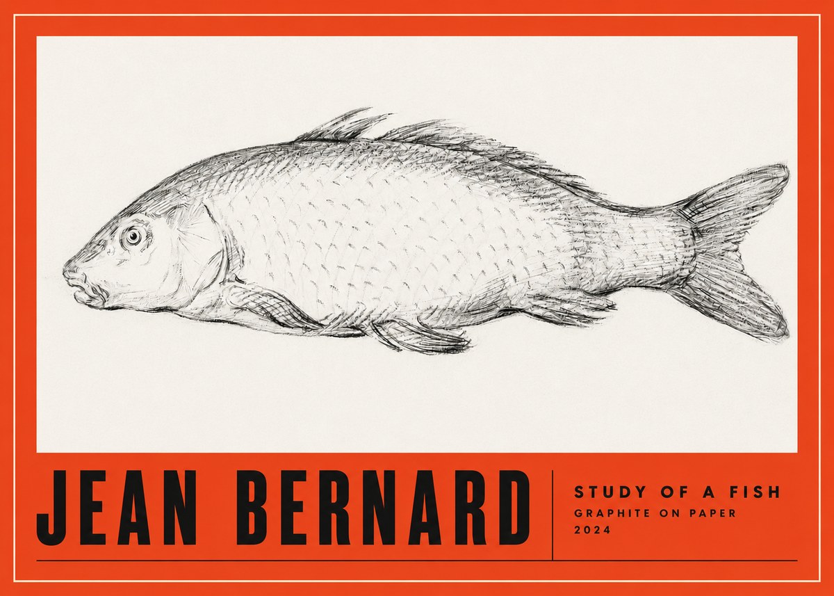 Jean Bernard Study of a Fish III No4 - Plakat