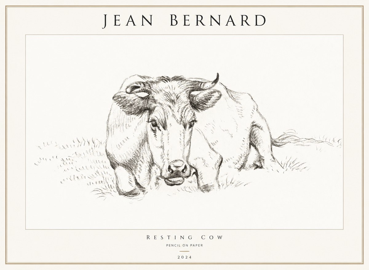 Jean Bernard Resting Cow II No1 - Plakat