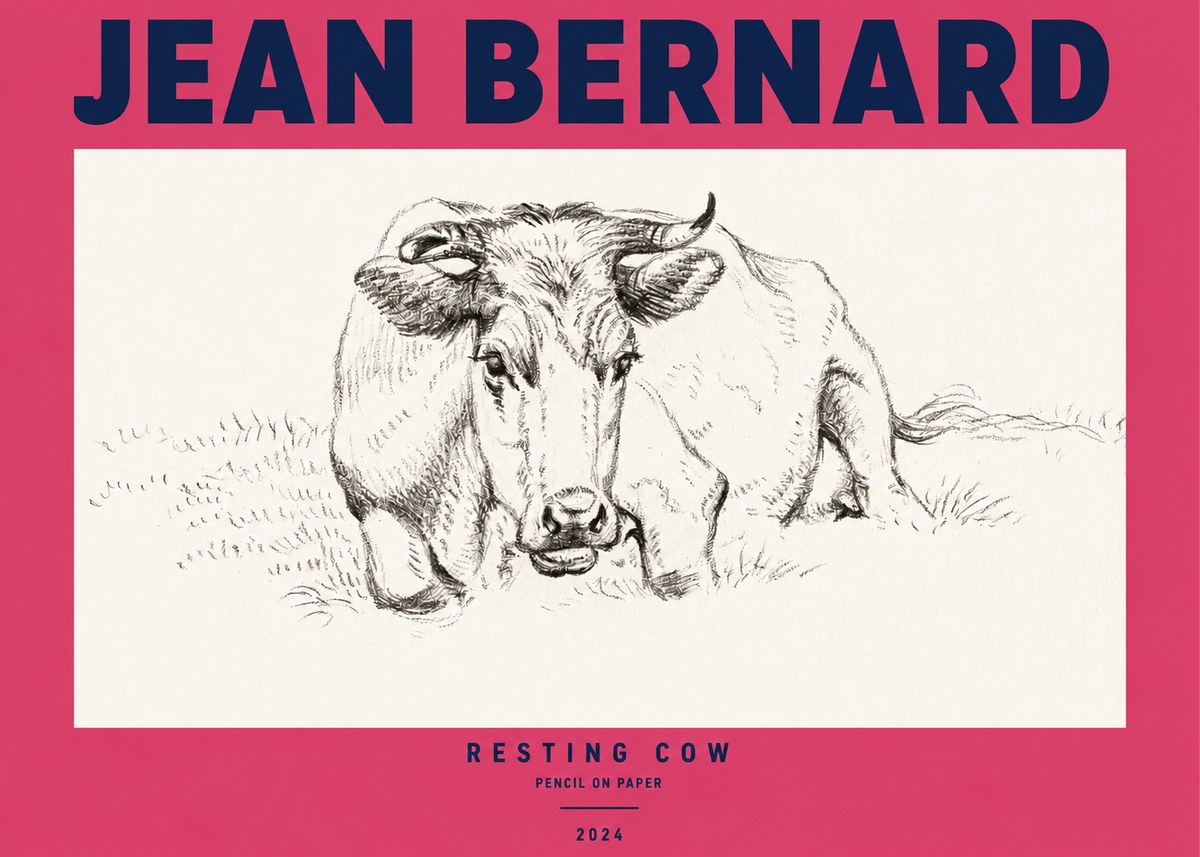 Jean Bernard Resting Cow II No2 - Plakat
