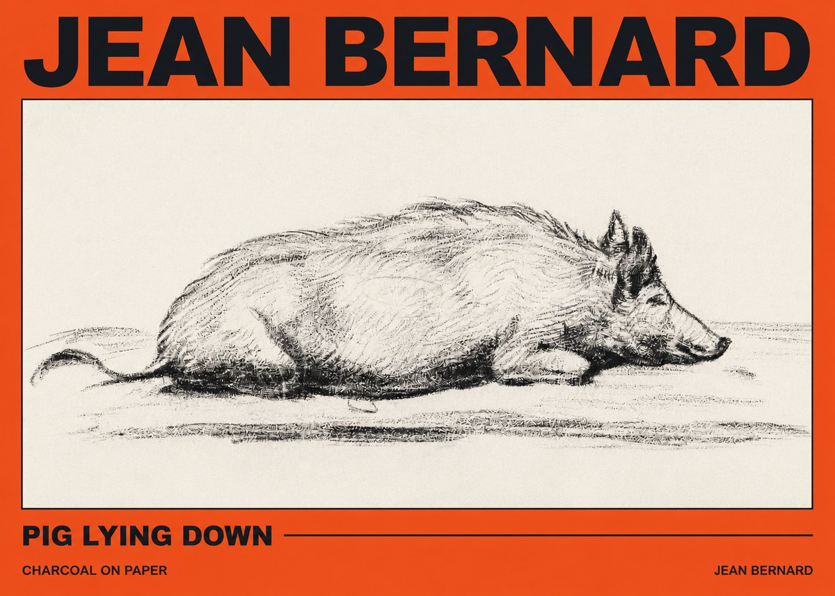 Jean Bernard Resting Pig I No3 - Plakat