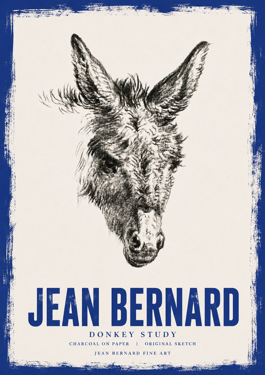 Jean Bernard Donkey Study IV No6 - Plakat
