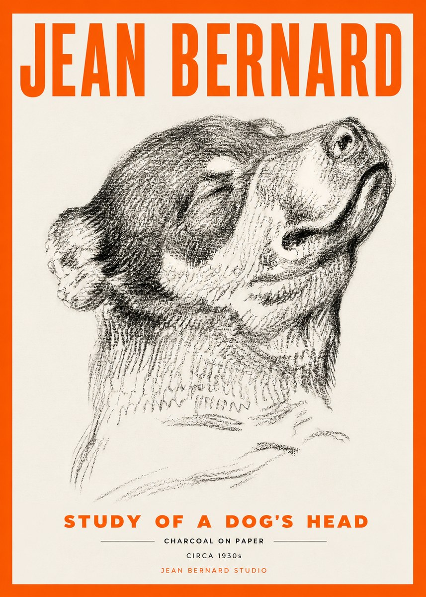 Jean Bernard Study of a Dog III No5 - Plakat