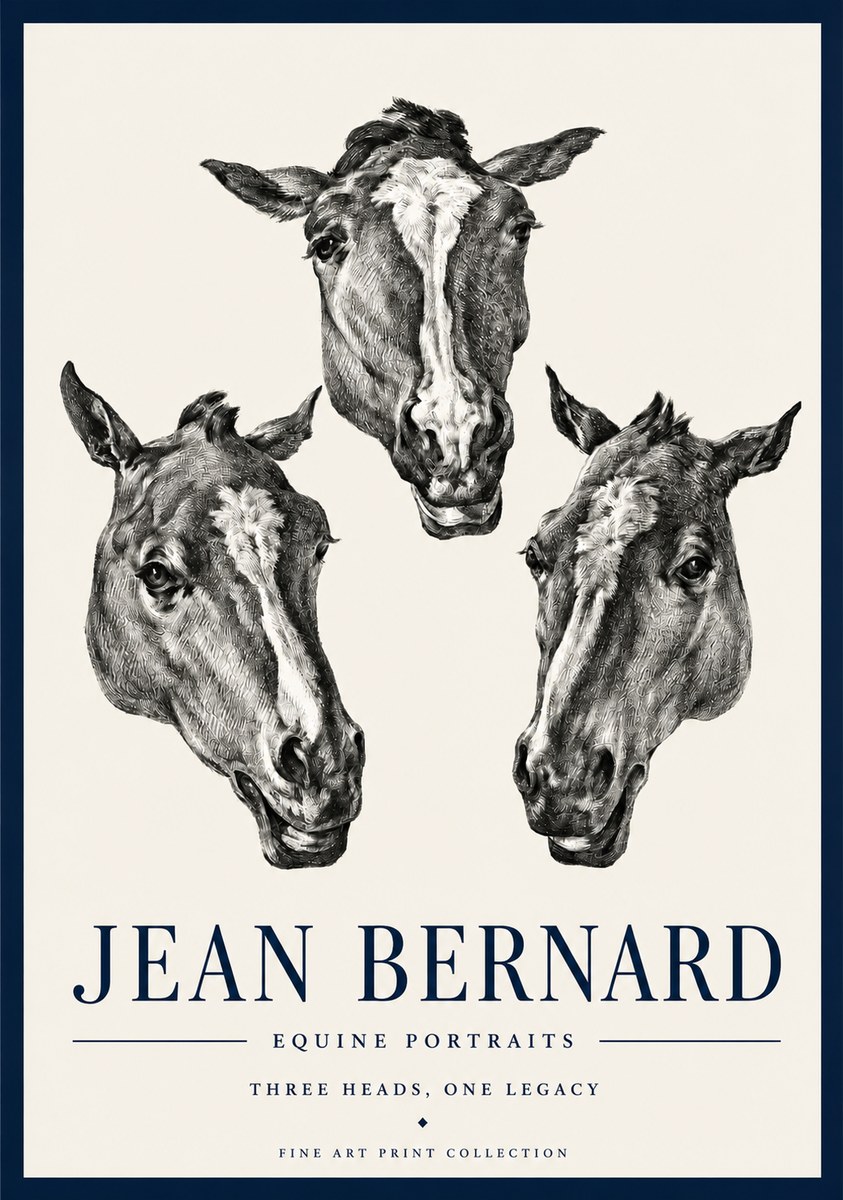 Jean Bernard Three Studies of a Horse No4 - Plakat