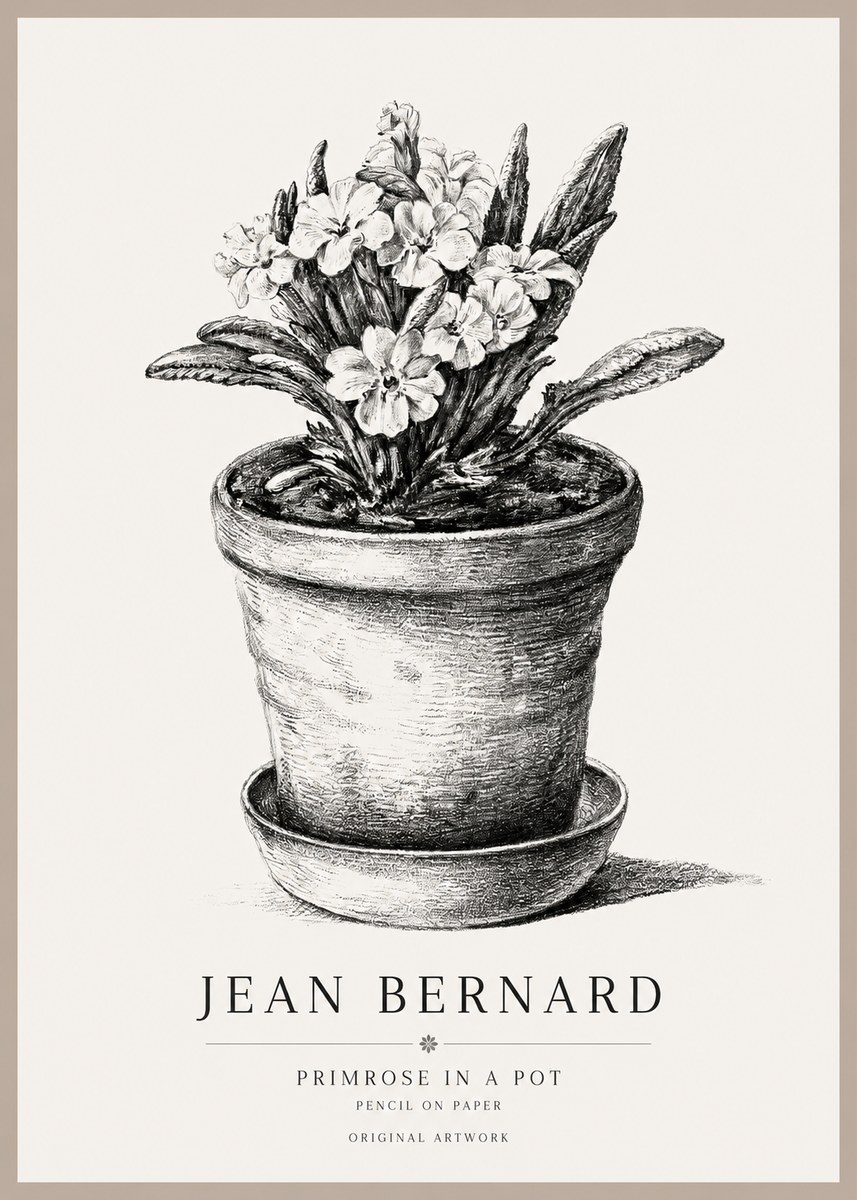 Jean Bernard Potted Primrose No2 - Plakat