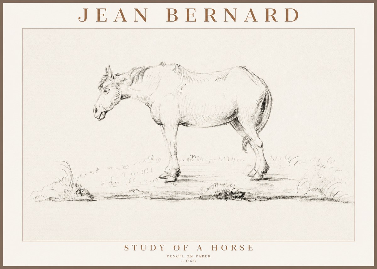 Jean Bernard Study of a Horse IX No3 - Plakat