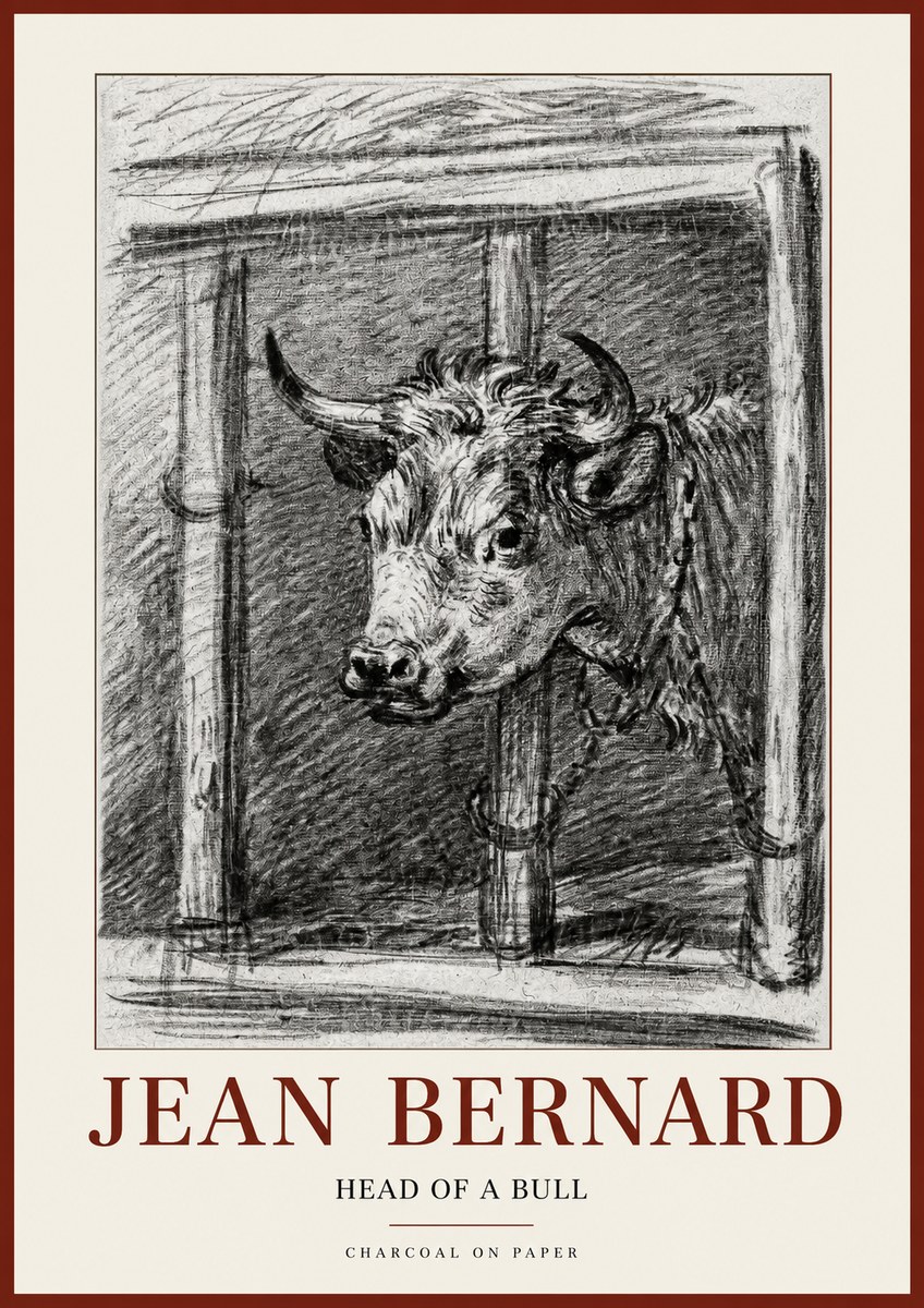 Jean Bernard Study of a Bull II No2 - Plakat