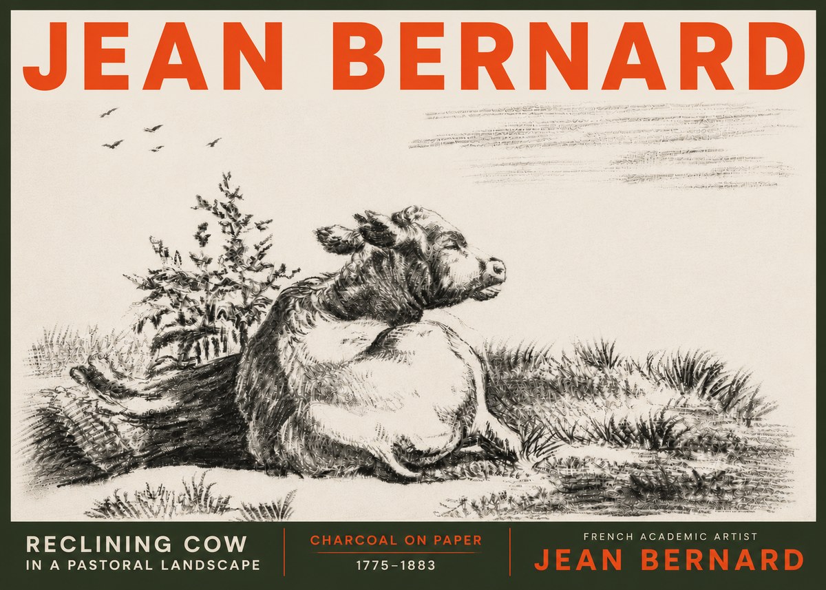 Jean Bernard Study of a Calf III No6 - Plakat