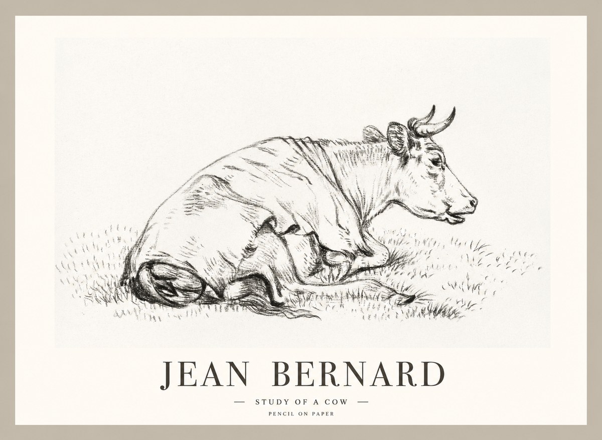 Jean Bernard Resting Cow III No2 - Plakat