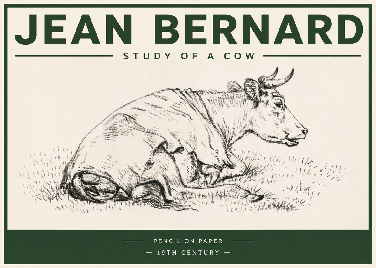 Jean Bernard Resting Cow III No4 - Plakat