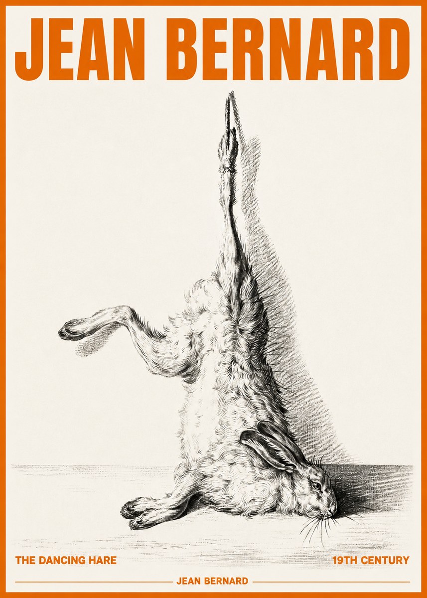 Jean Bernard The Dancing Hare No3 - Plakat