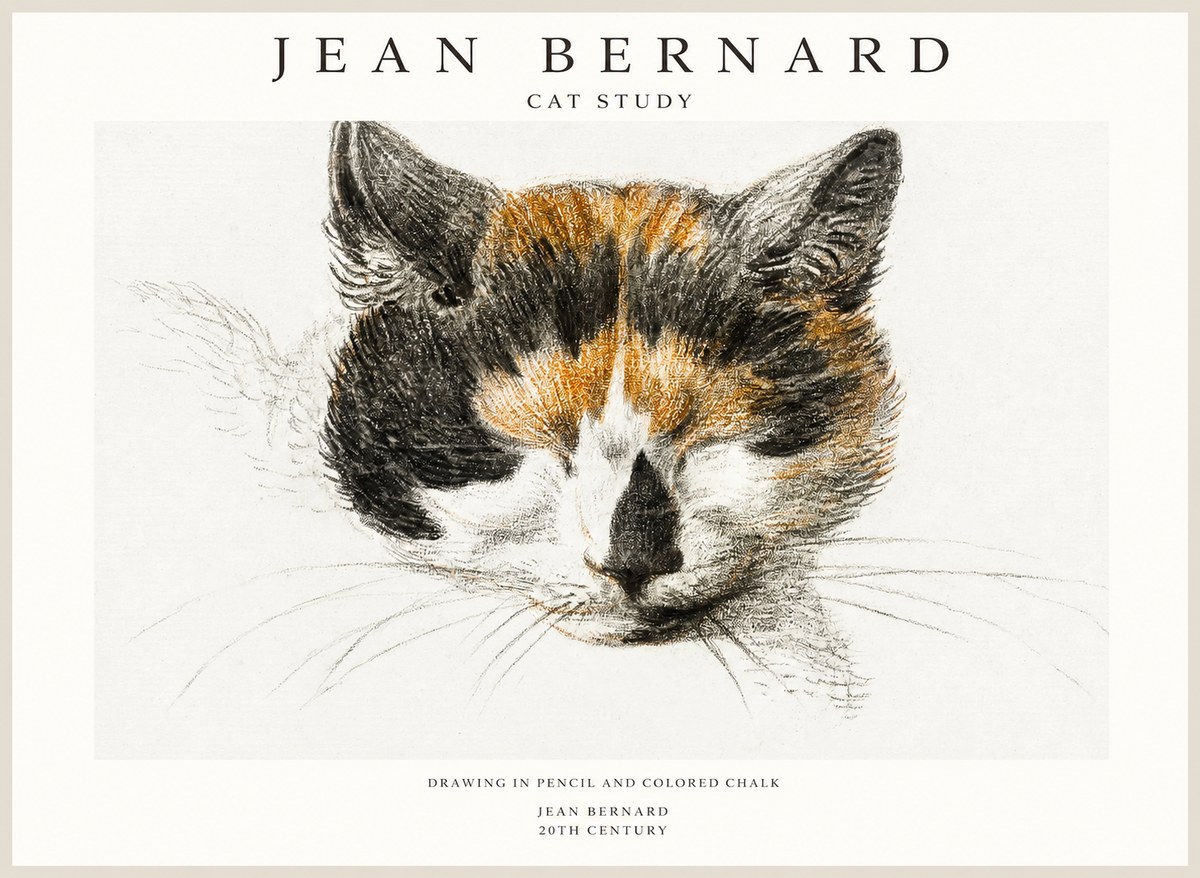 Jean Bernard Cat Study VIII No1 - Plakat