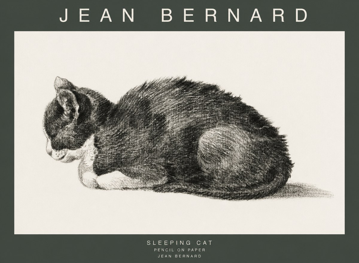 Jean Bernard Sleeping Cat VII No1 - Plakat