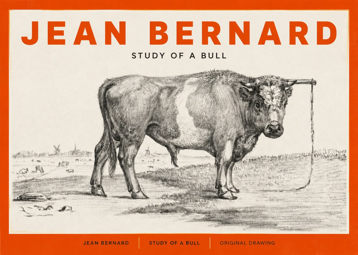 Jean Bernard Study of a Bull III No2 - Plakat