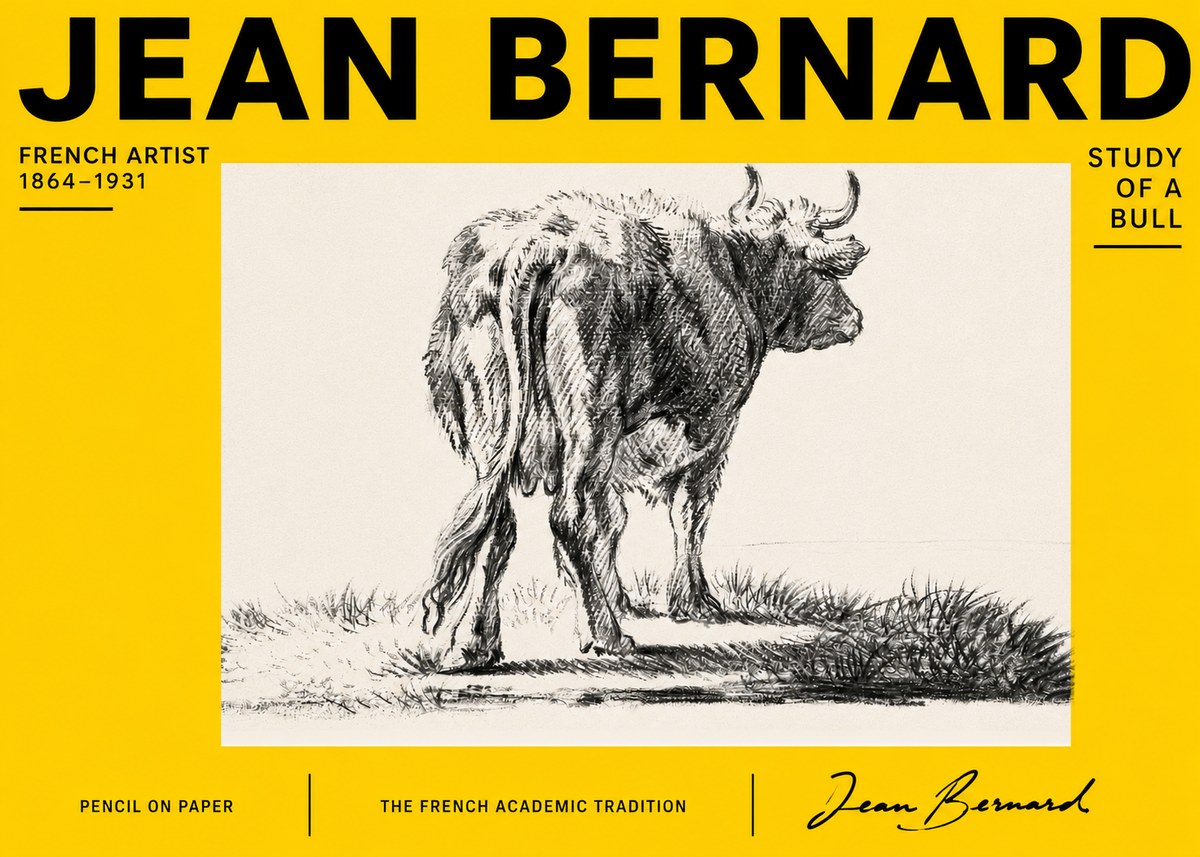 Jean Bernard Study of a Bull V No4 - Plakat
