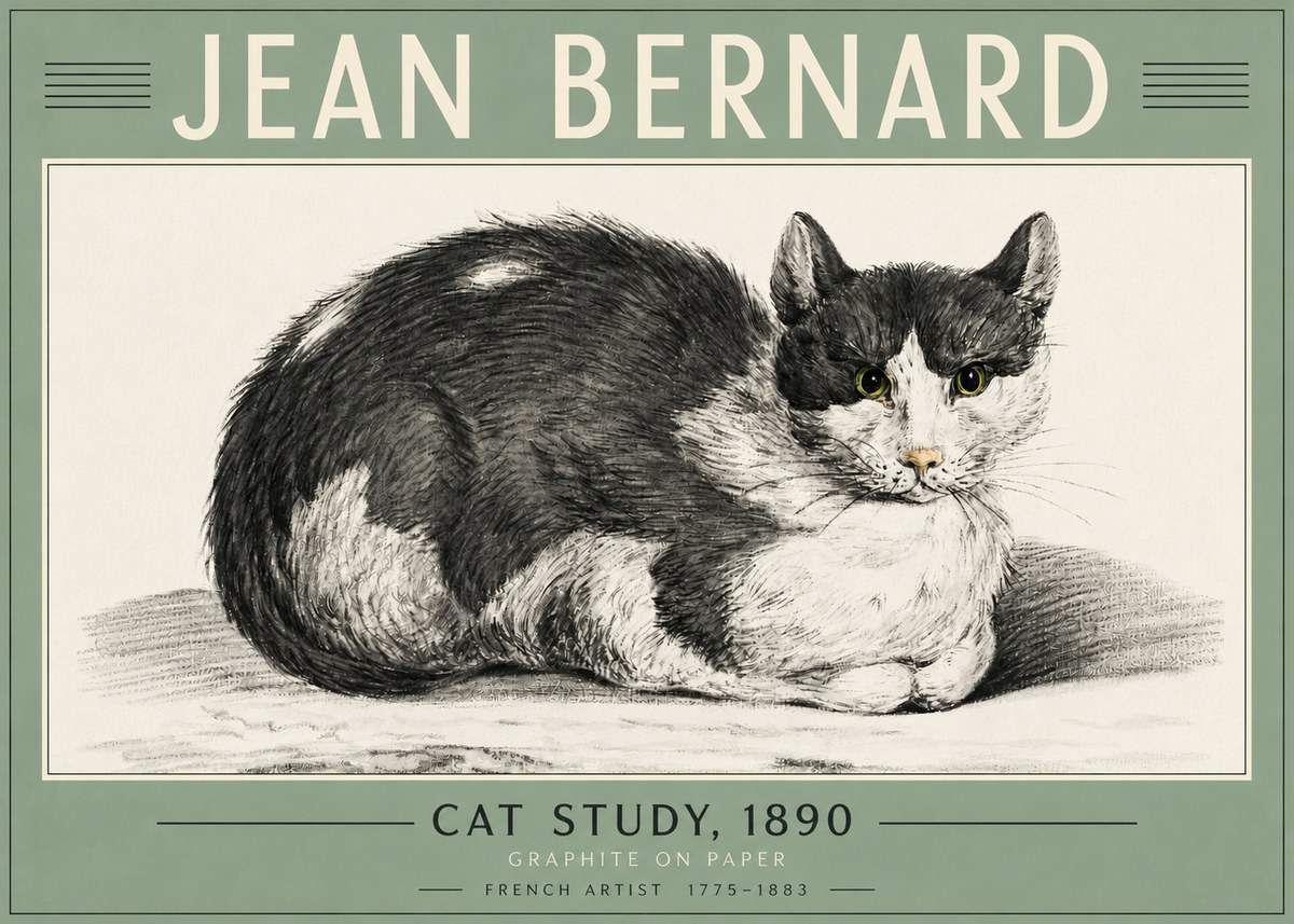 Jean Bernard Cat Resting No5 - Plakat