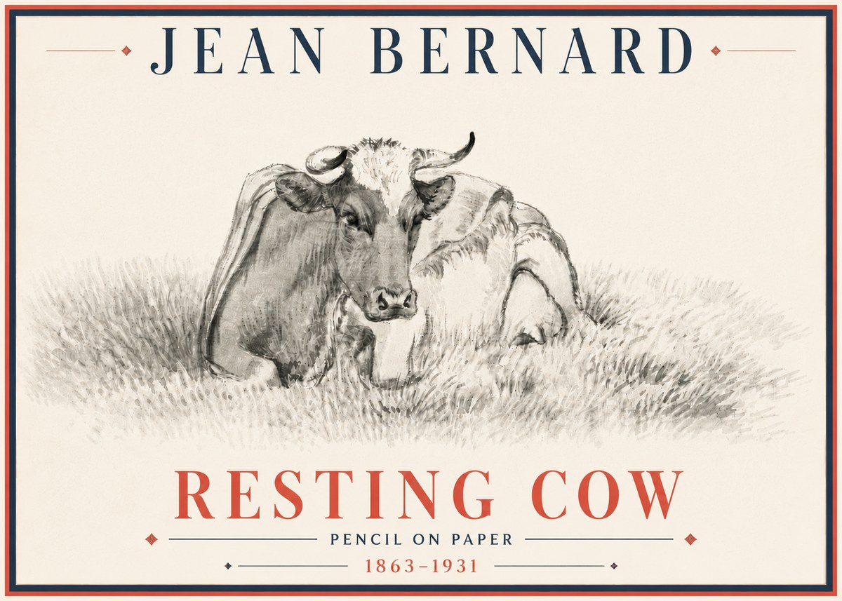 Jean Bernard Resting Cow IV No5 - Plakat