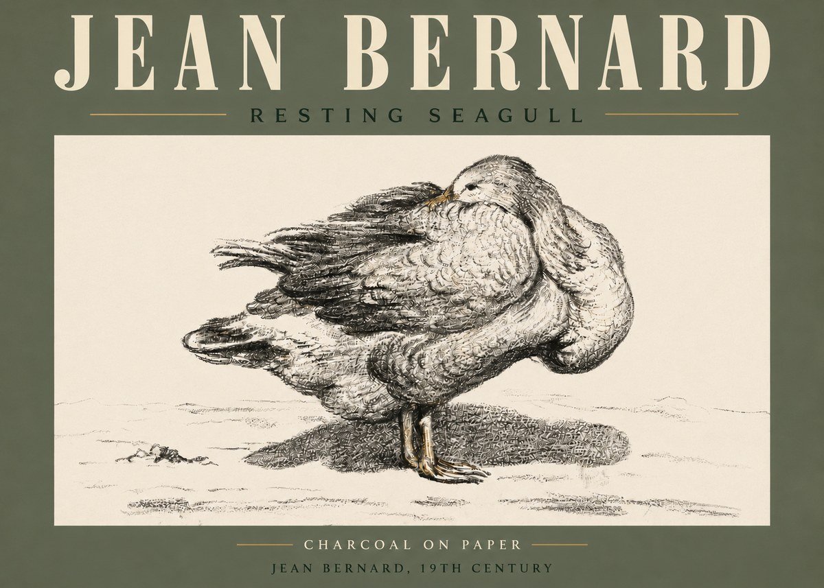 Jean Bernard Resting Seagull No5 - Plakat