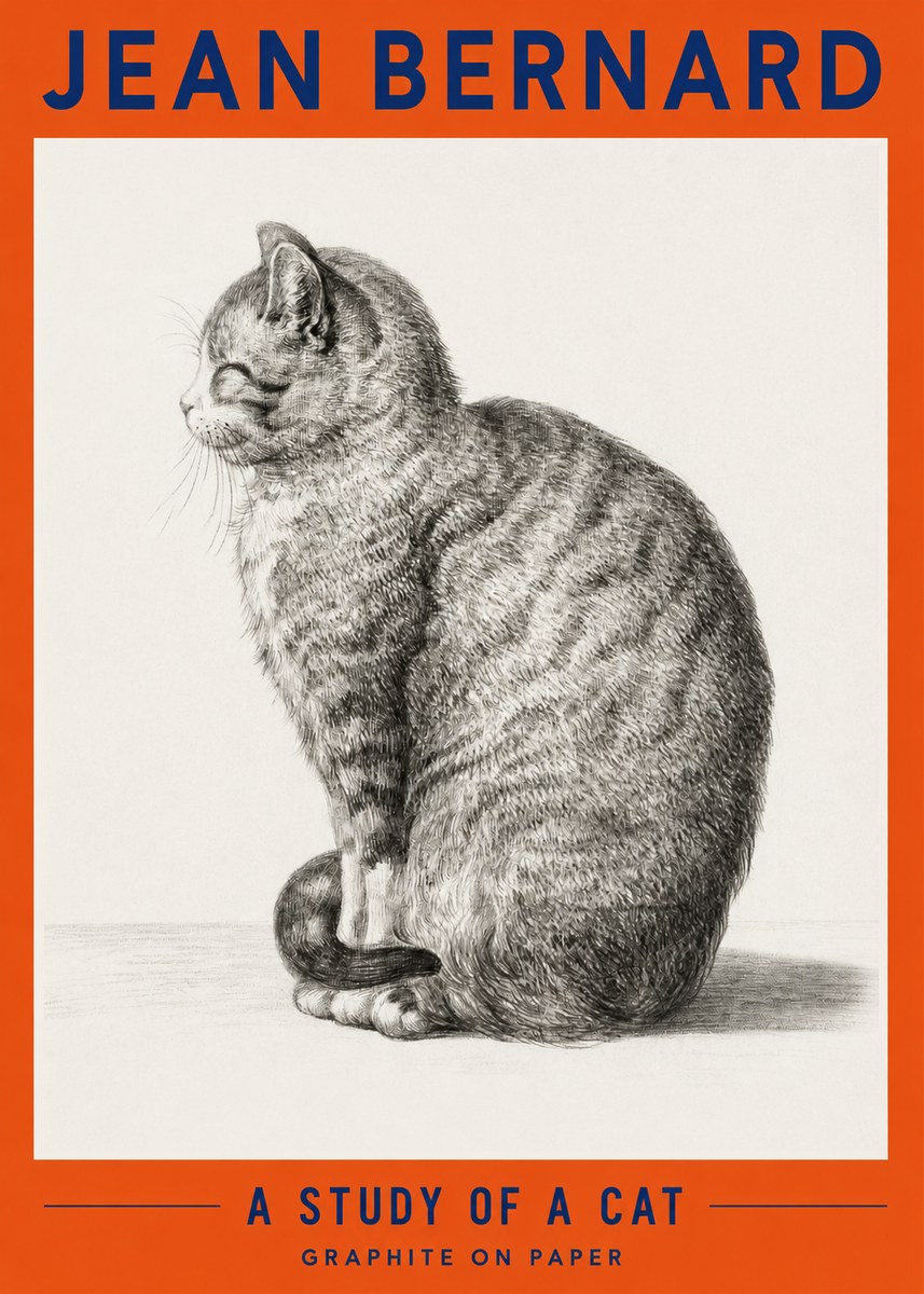 Jean Bernard Cat in Profile No4 - Plakat
