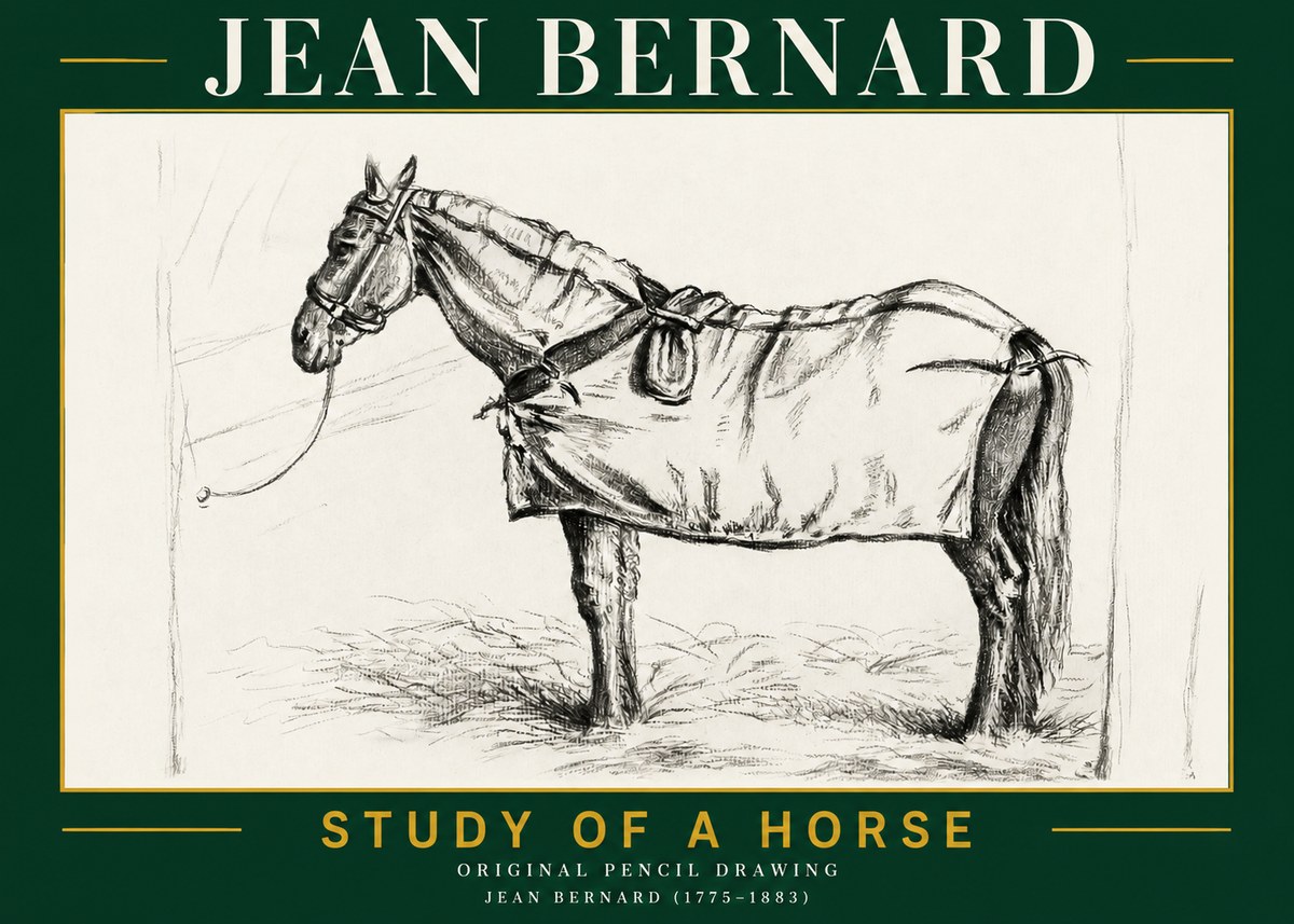 Jean Bernard Study of a Horse XI No2 - Plakat