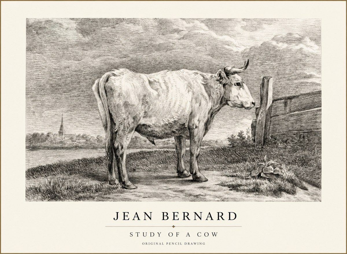 Jean Bernard Study of a Cow XV No1 - Plakat