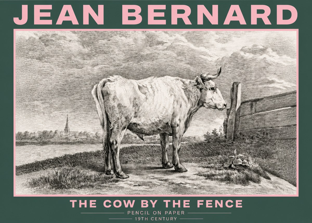 Jean Bernard Study of a Cow XV No5 - Plakat