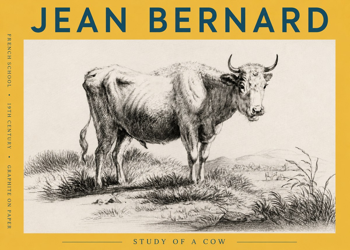 Jean Bernard Study of a Cow XVI No6 - Plakat