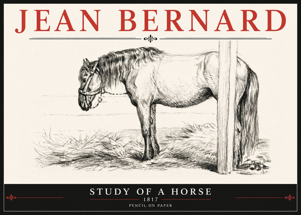 Jean Bernard Study of a Horse XII No6 - Plakat