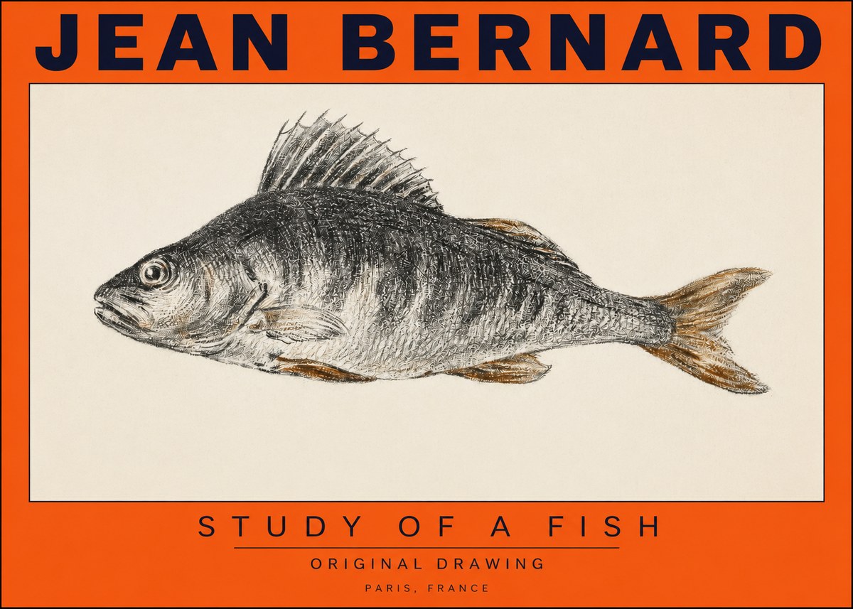 Jean Bernard Study of a Fish IV No2 - Plakat