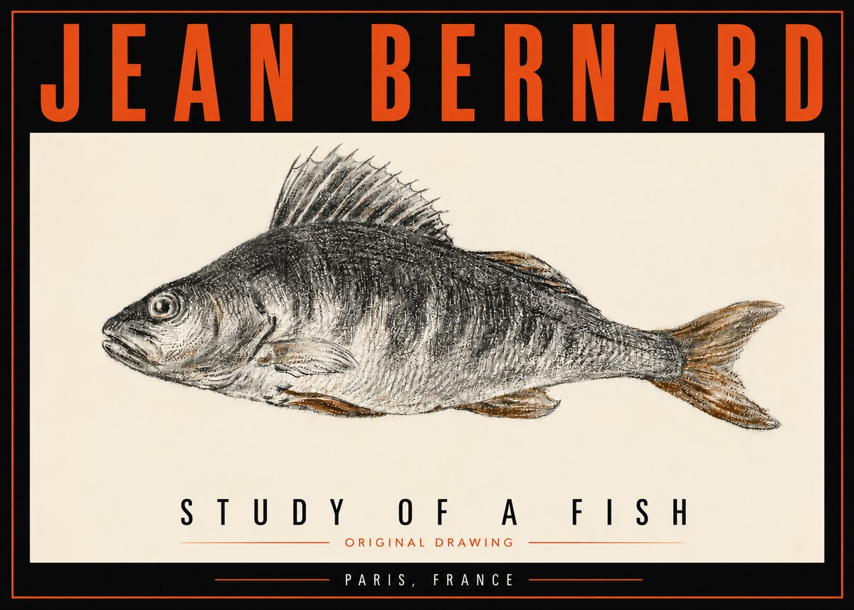 Jean Bernard Study of a Fish IV No5 - Plakat