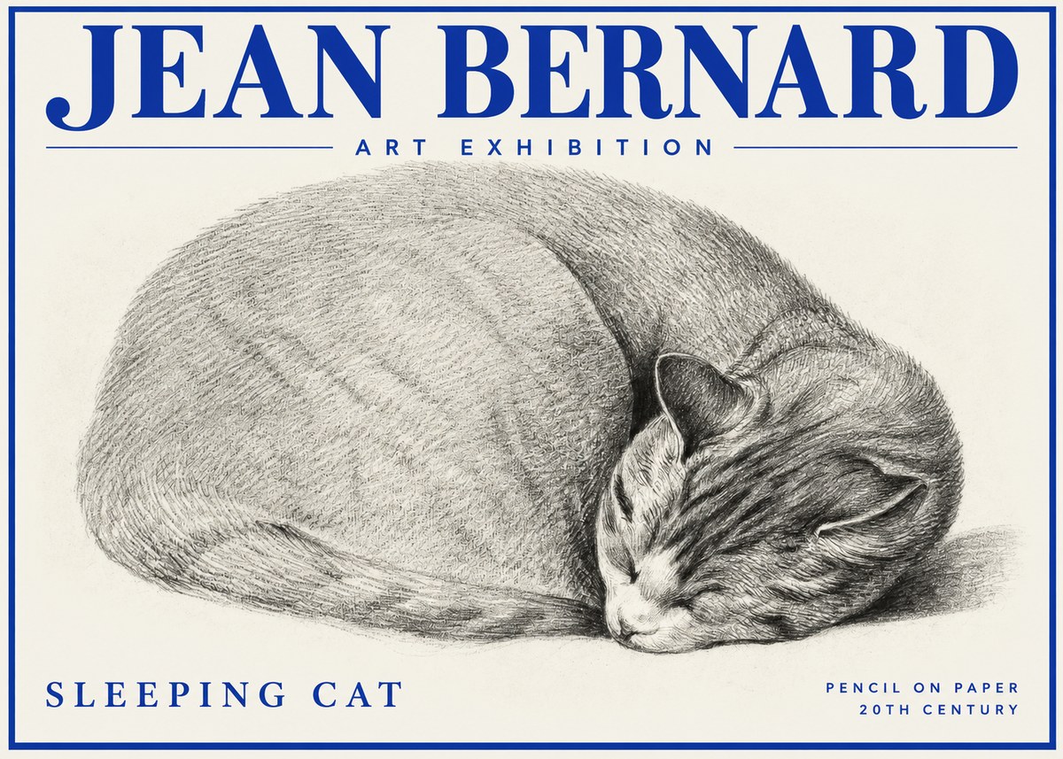 Jean Bernard Sleeping Cat IX No2 - Plakat