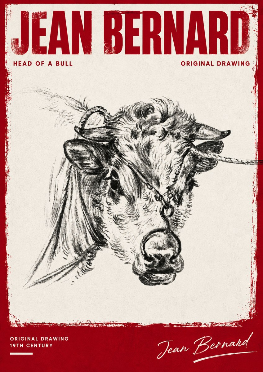 Jean Bernard Head of a Bull No4 - Plakat