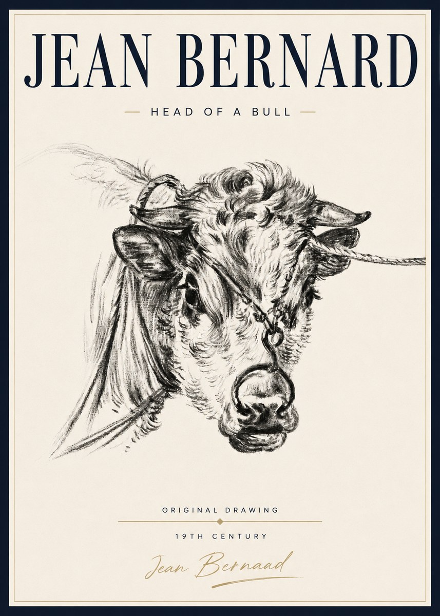 Jean Bernard Head of a Bull No5 - Plakat