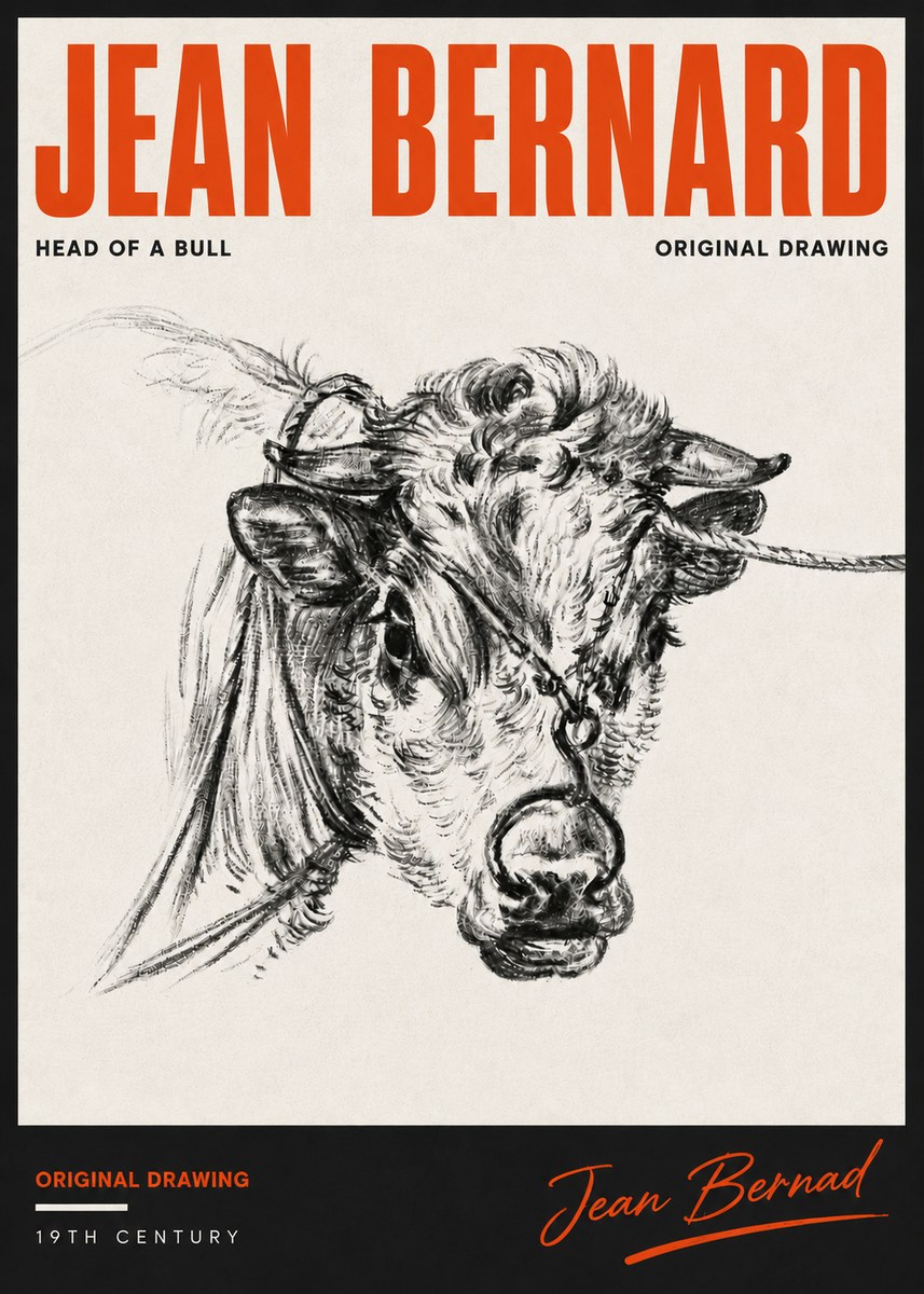 Jean Bernard Head of a Bull No6 - Plakat