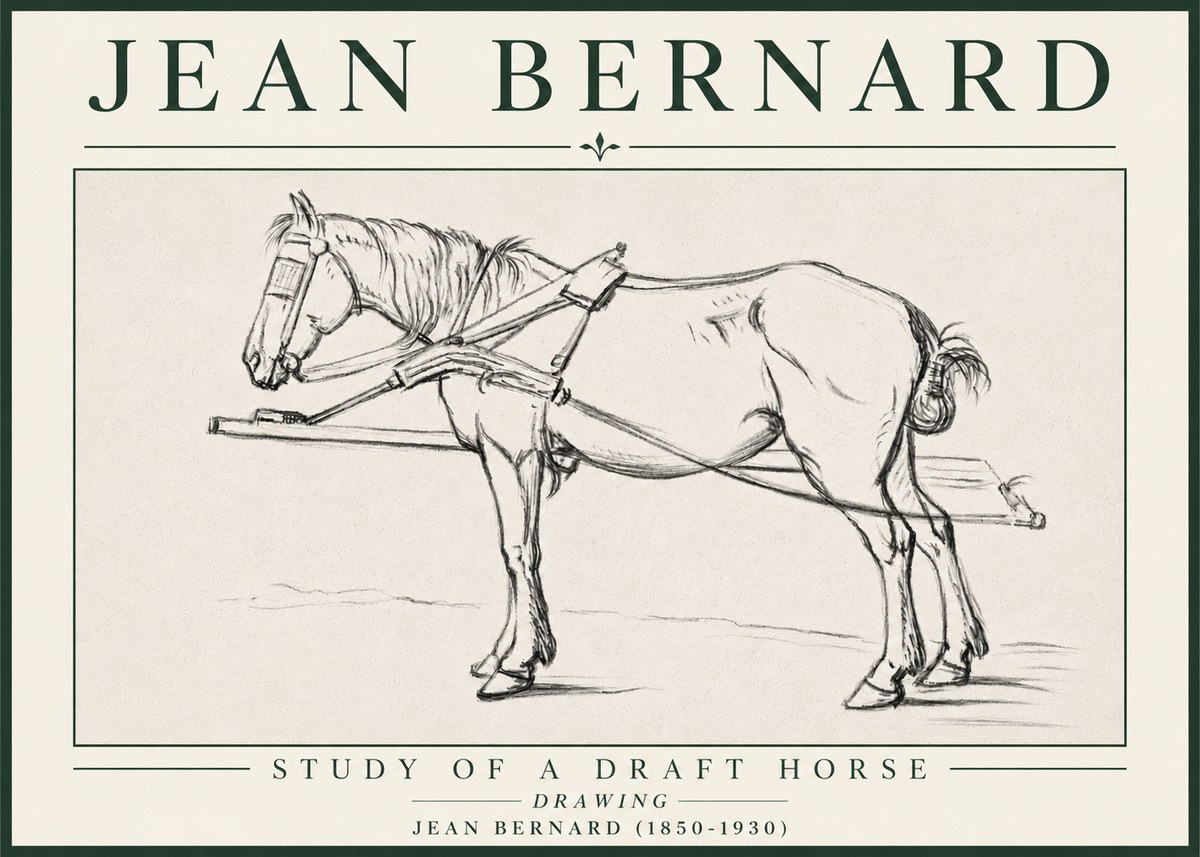 Jean Bernard Study of a Draft Horse II No4 - Plakat