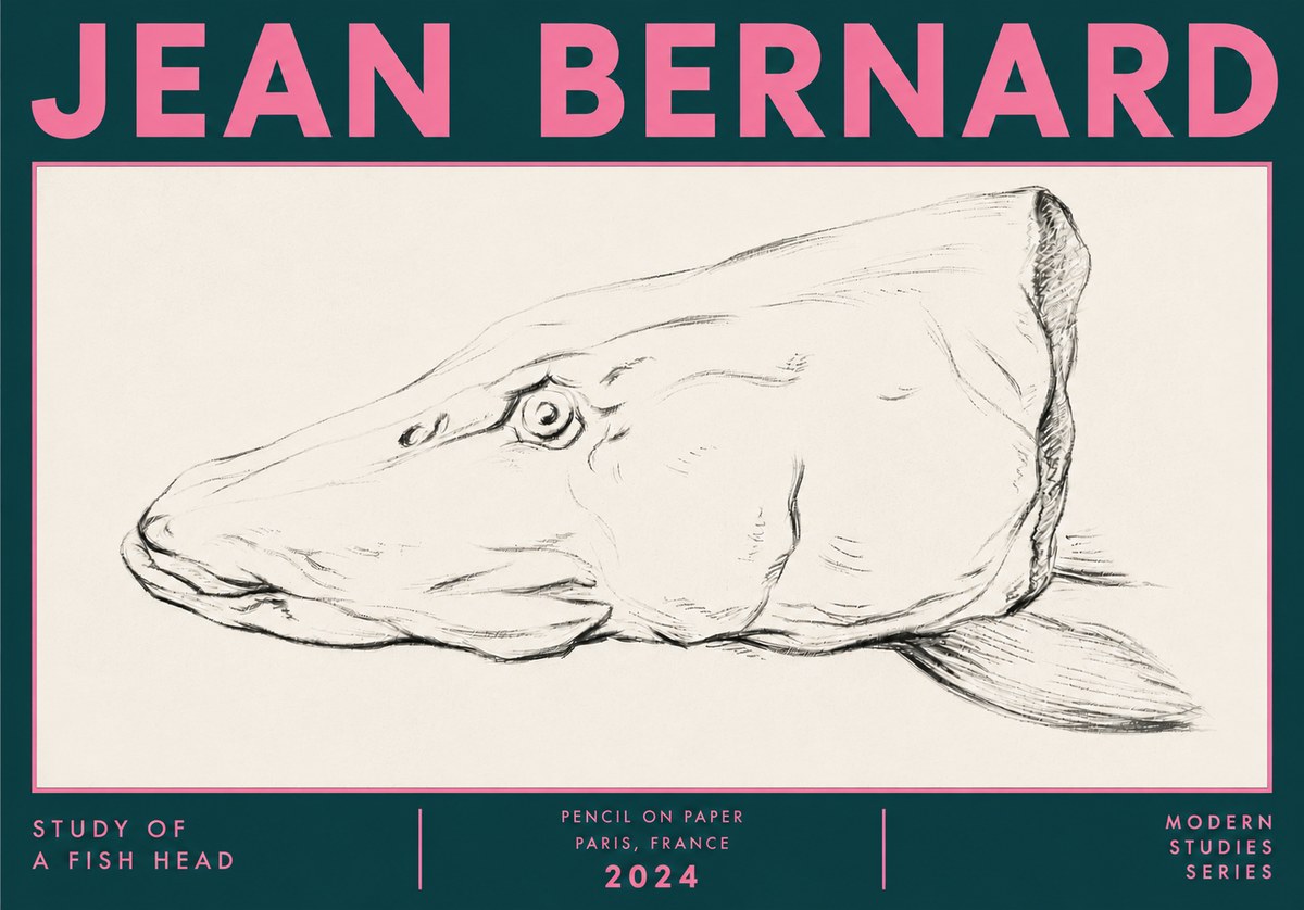 Jean Bernard Study of a Fish Head No6 - Plakat
