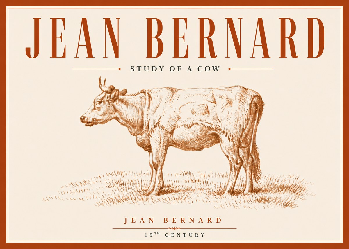 Jean Bernard Study of a Cow XIX No6 - Plakat