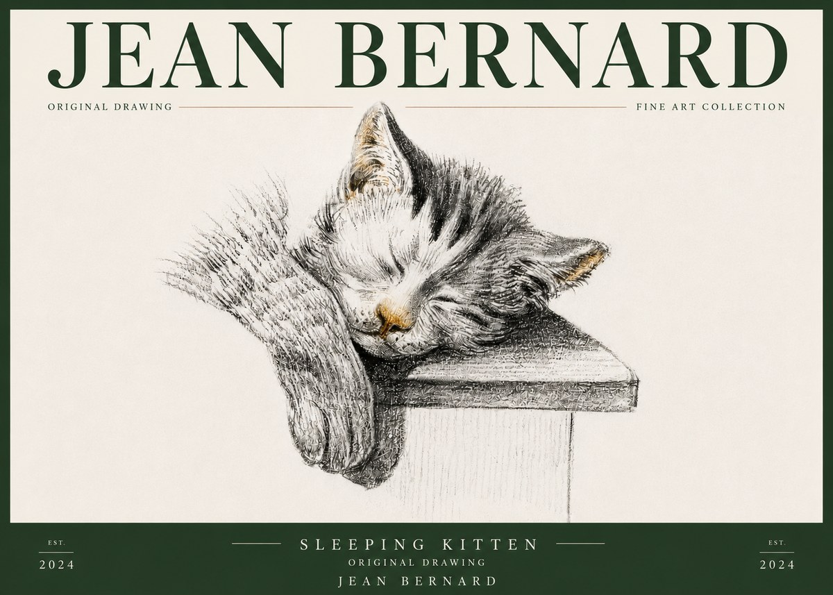 Jean Bernard Sleeping Kitten No5 - Plakat