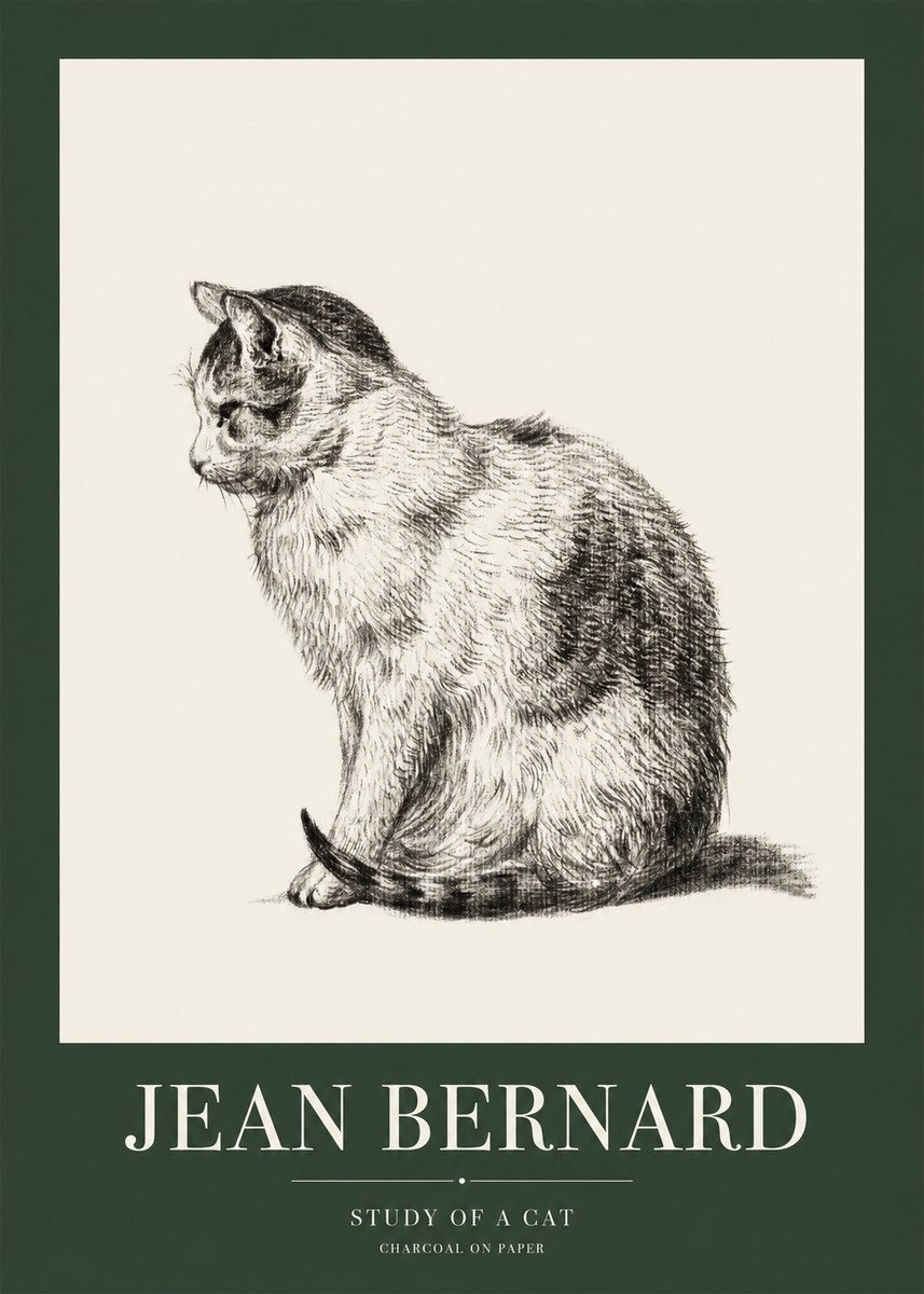 Jean Bernard Study of a Cat IV No1 - Plakat