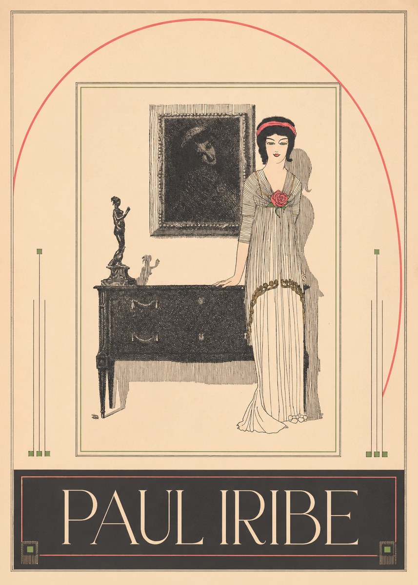 Paul Iribe Woman with Rose No3 - Plakat