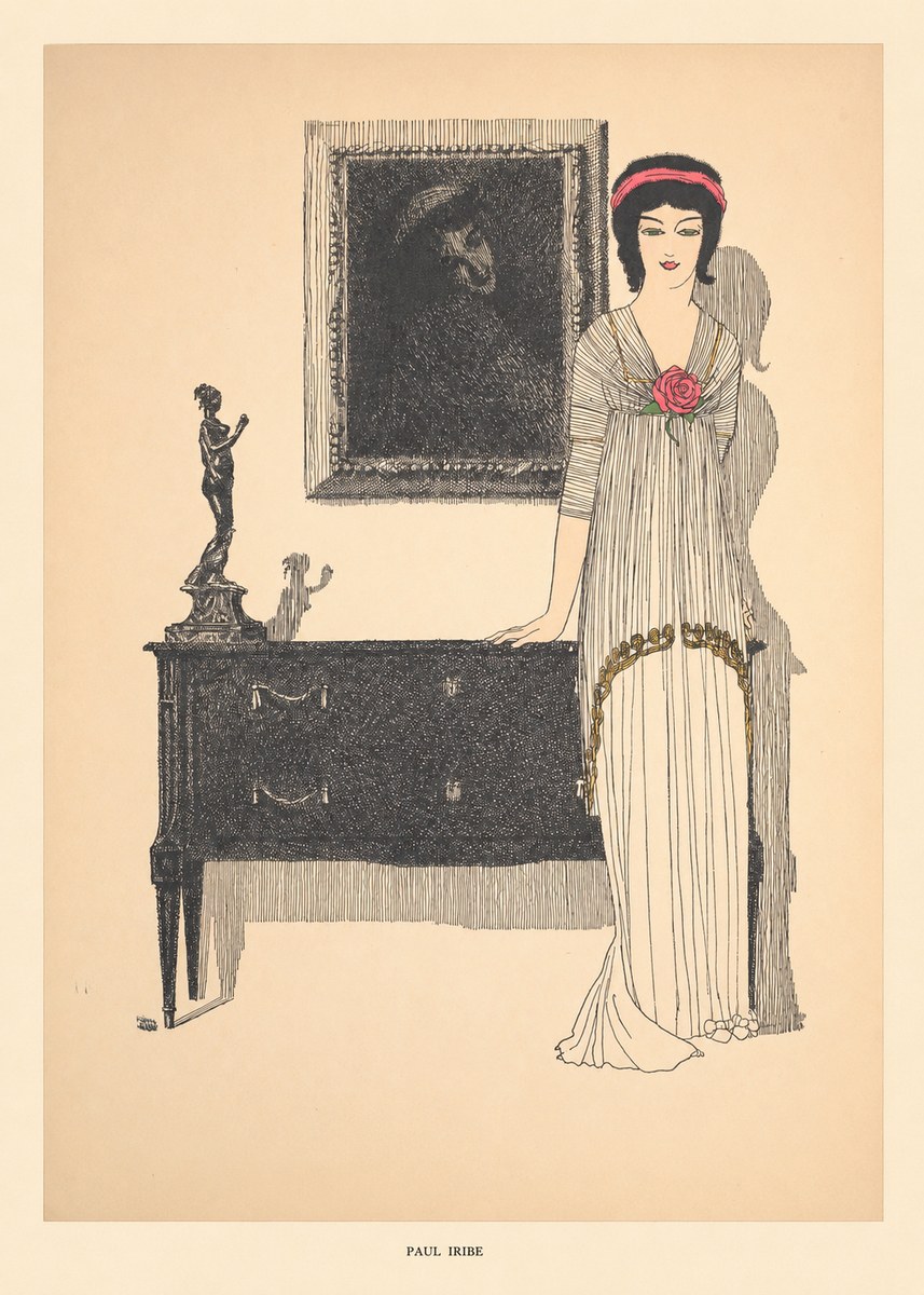 Paul Iribe Woman with Rose No5 - Plakat