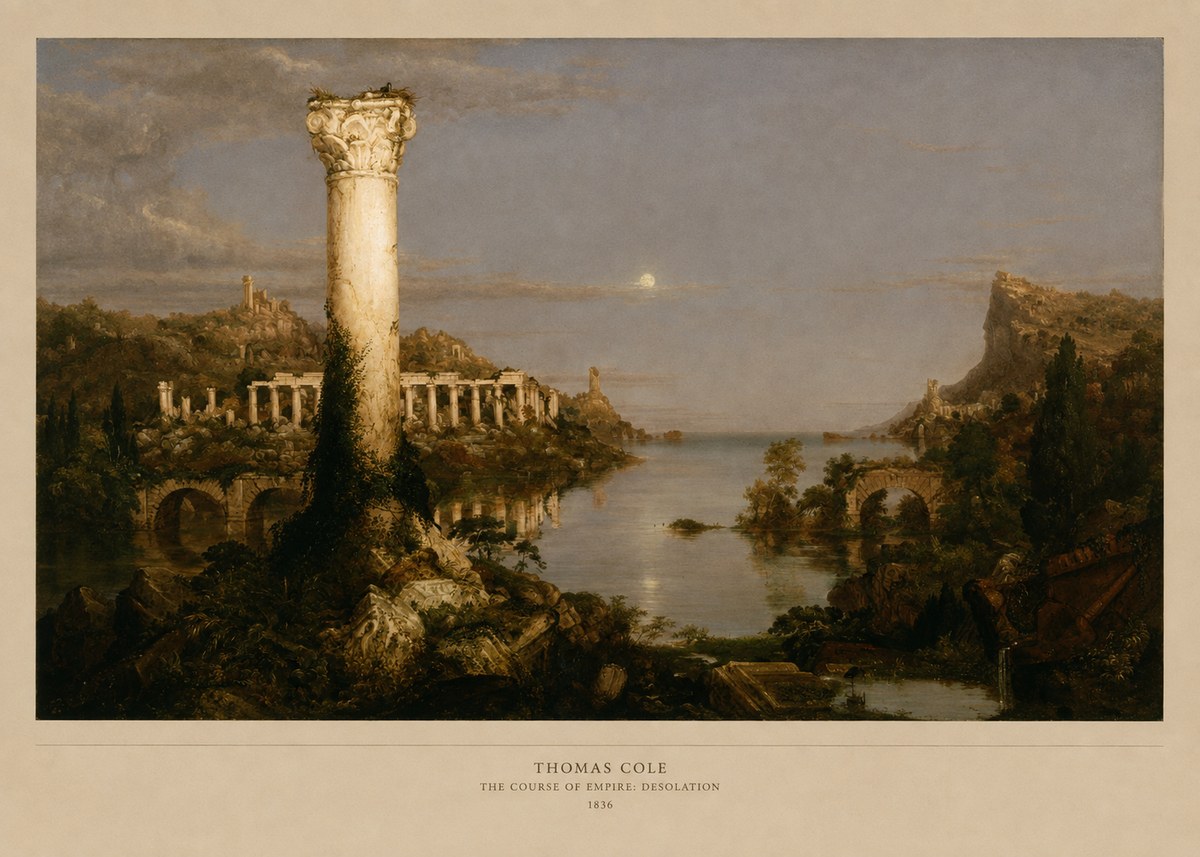 Thomas Cole The Course of Empire: Desolation No5 - Plakat