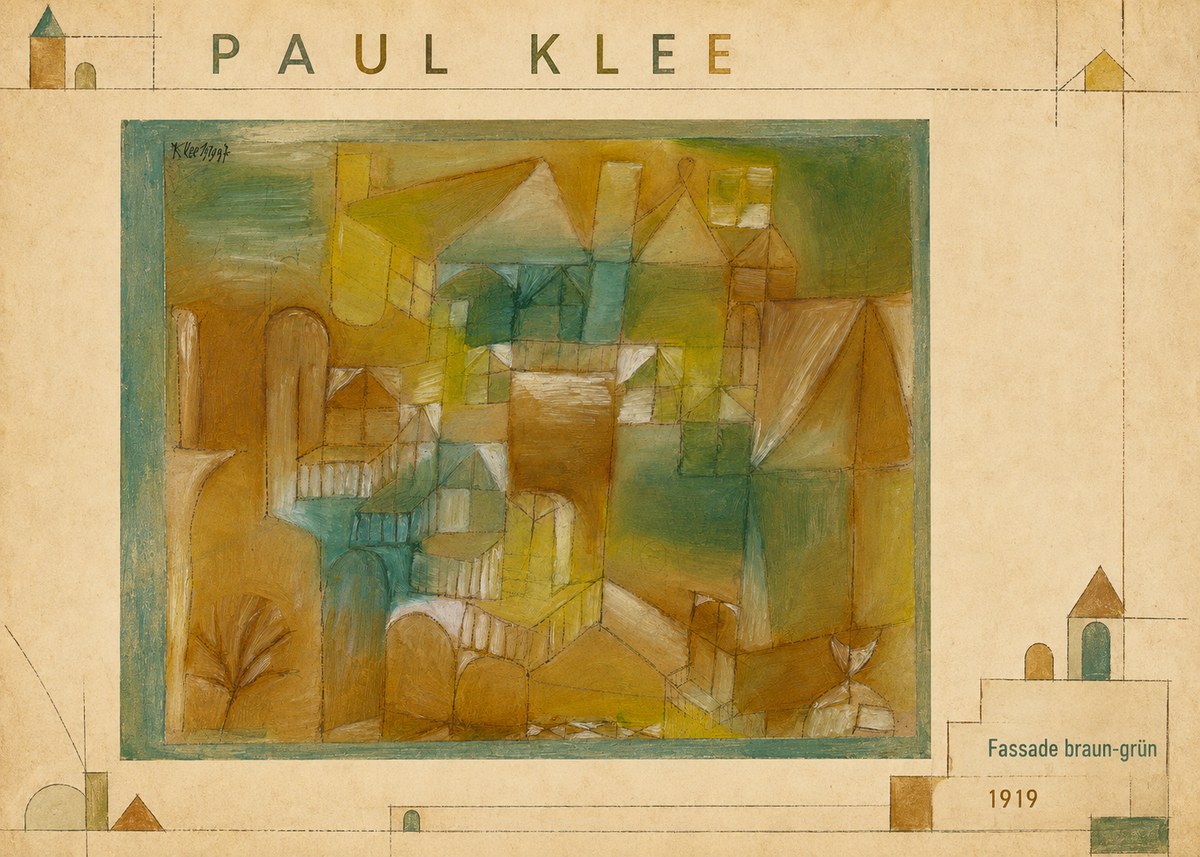 Paul Klee Fassade Braun-grün No3 - Plakat