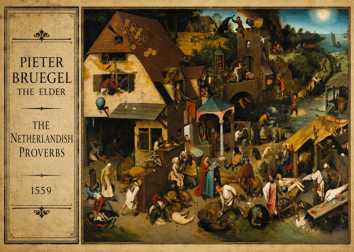 Pieter Bruegel The Netherlandish Proverbs I No2 - Plakat