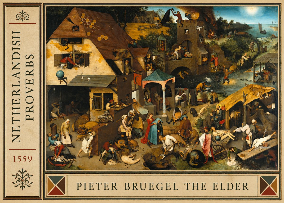 Pieter Bruegel The Netherlandish Proverbs I No4 - Plakat