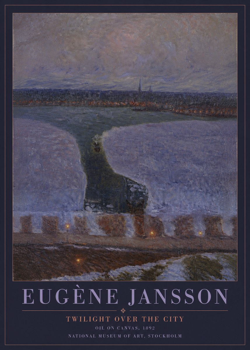 Eugène Jansson Twilight over the City No4 - Plakat