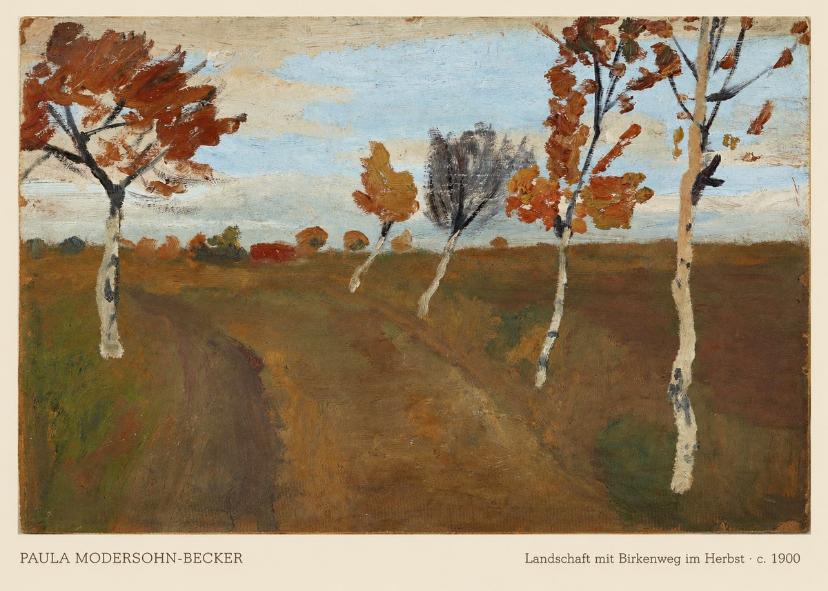 Paula Modersohn-Becker Landschaft Mit Birkenweg Im Herbst No6 - Plakat