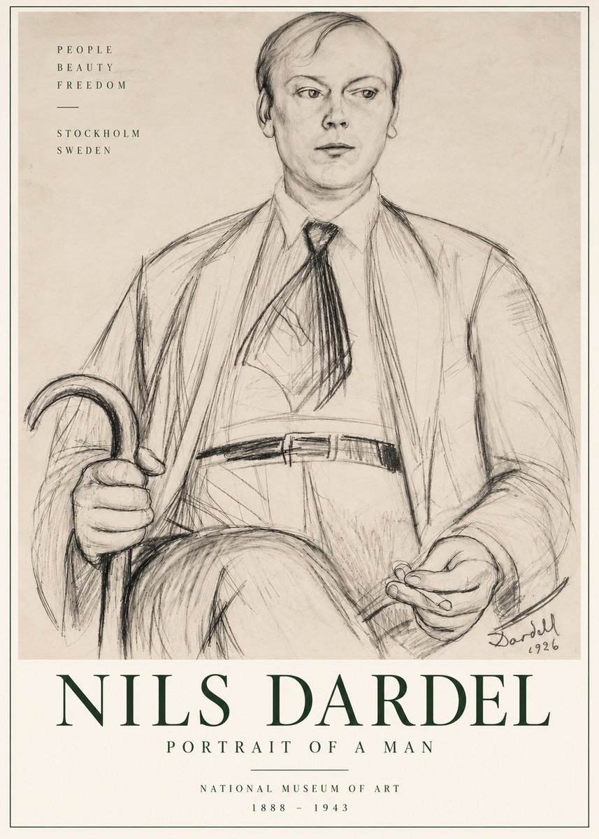 Nils Dardel Portrait of a Man No6 - Plakat