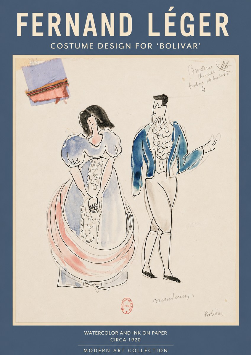 Fernand Léger Costume Design for 'Bolivar' No4 - Plakat